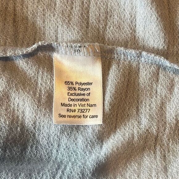 Lauren Conrad Large Blue Ruffle Sleeve V Neck Lightweight Top NWOT Lagenlook - Picture 6 of 8